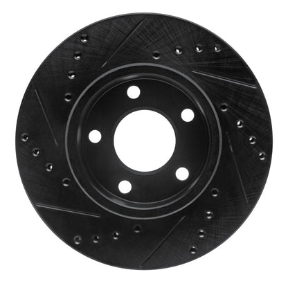 R1 Concepts R1 75-80 Ford Granada Right Rear Drilled & Slotted Black Brake Rotor