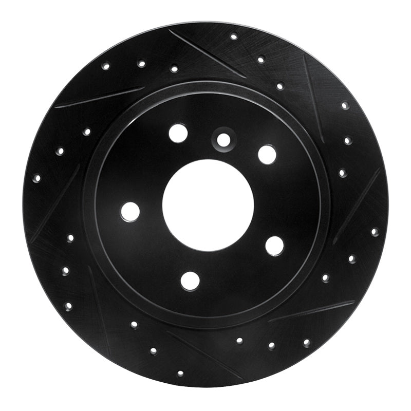 R1 Concepts R1 94-04 Land Rover Discovery Rear Right Drilled & Slotted Black Brake Rotor