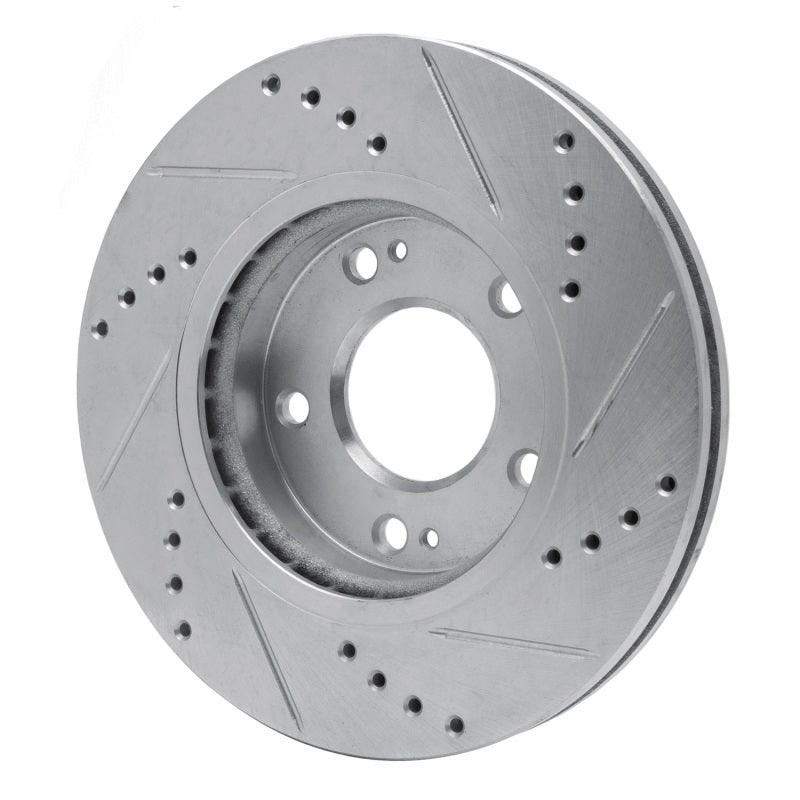 R1 Concepts R1 01-05 Hyundai SANTA FE Front Left Drilled & Slotted Silver Brake Rotor