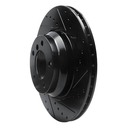 R1 Concepts R1 06-12 BMW 330XI Front Right Drilled & Slotted Black Brake Rotor
