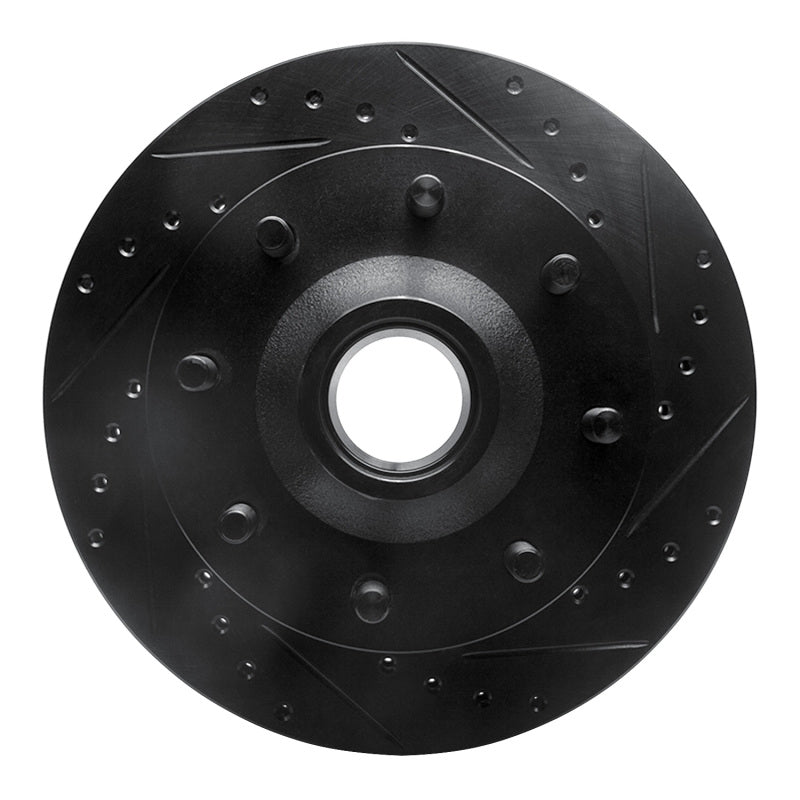 R1 Concepts R1 71-95 Chevrolet C20 Pickup Front Right Drilled & Slotted Black Brake Rotor