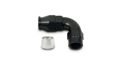 Vibrant Aluminum 90 Deg One Piece Hose End Fitting for PTFE Lined Hose -8AN Size