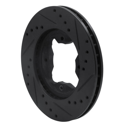 R1 Concepts R1 90-97 Acura CL Front Left Drilled & Slotted Black Brake Rotor