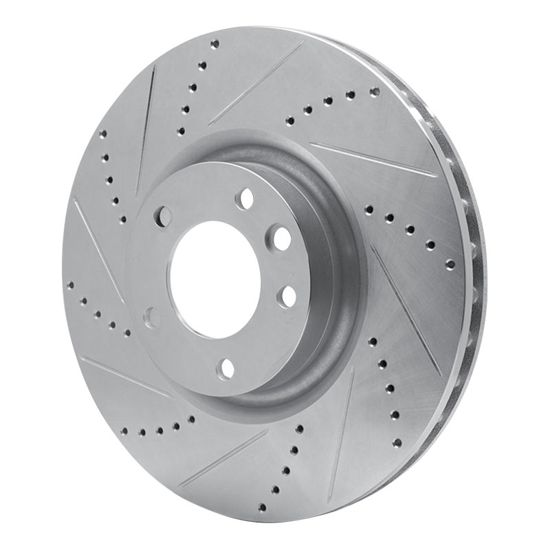 R1 Concepts R1 08-09 Porsche CAYENNE Front Left Drilled & Slotted Silver Brake Rotor