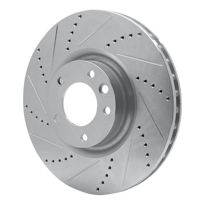 R1 Concepts R1 08-09 Porsche CAYENNE Front Left Drilled & Slotted Silver Brake Rotor