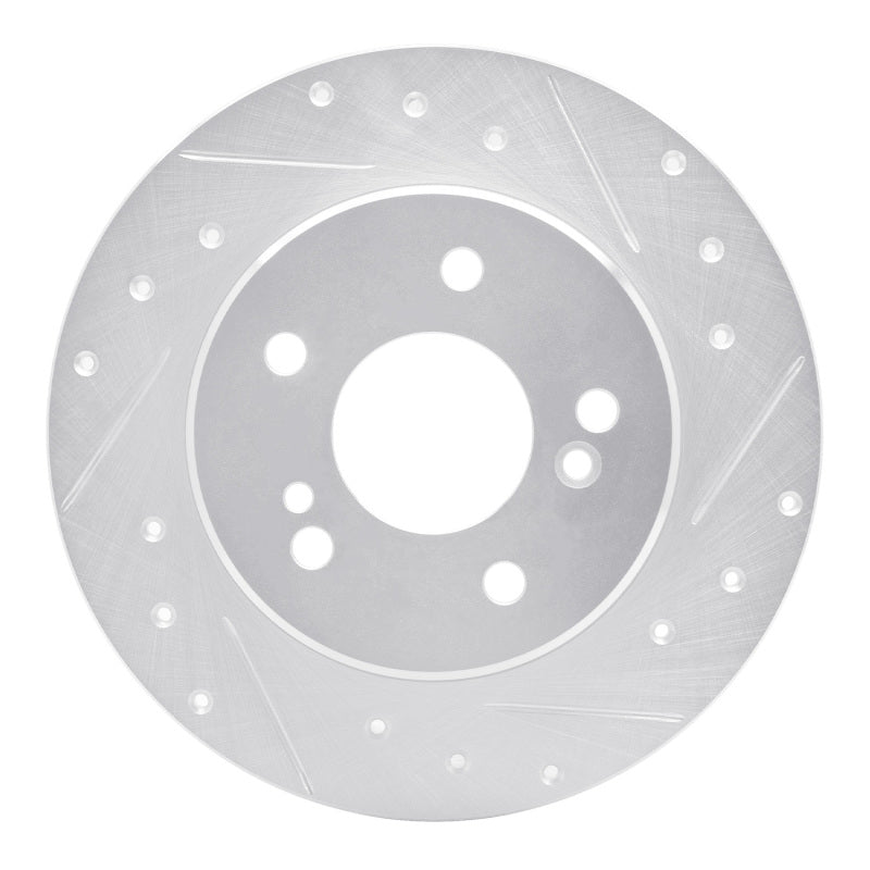 R1 Concepts R1 87-15 Chrysler Crossfire Rear Right Drilled & Slotted Silver Brake Rotor