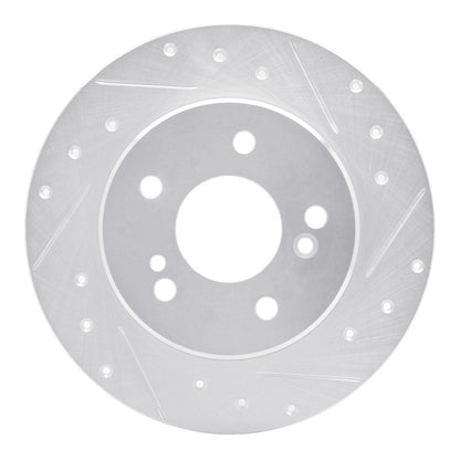 R1 Concepts R1 87-15 Chrysler Crossfire Rear Right Drilled & Slotted Silver Brake Rotor
