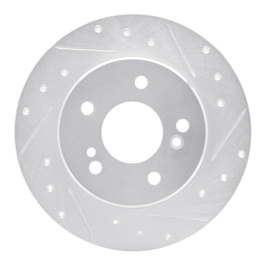 R1 Concepts R1 87-15 Chrysler Crossfire Rear Right Drilled & Slotted Silver Brake Rotor