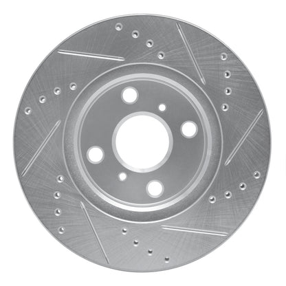 R1 Concepts R1 06-19 Scion IQ Front Left Drilled & Slotted Silver Brake Rotor