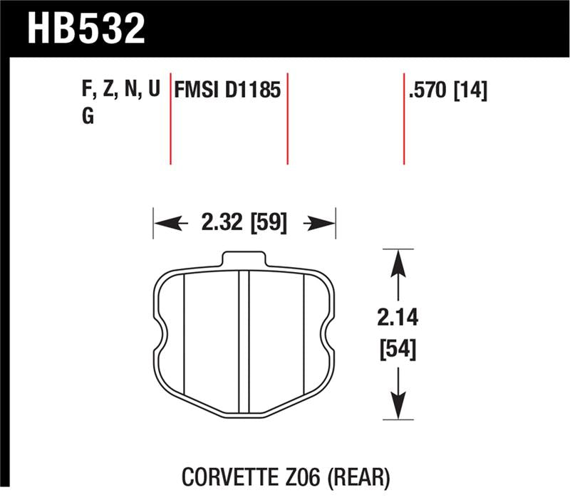 Hawk Performance Hawk 10-12 Chevy Corvette Grand Sport / 06-12 Corvette Z06 Rear DTC-60 Race Brake Pads