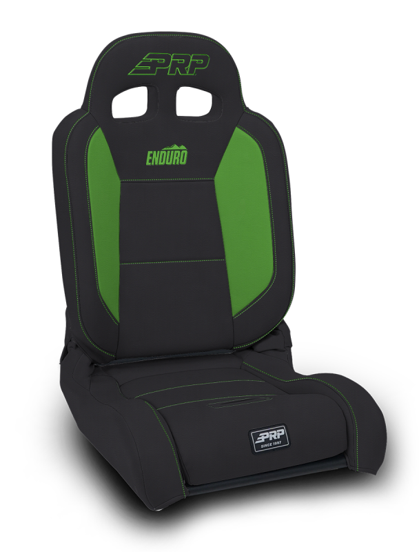 PRP Seats PRP EnduroDaily Reclining Suspension Seat - Black/Green Vinyl - Passenger