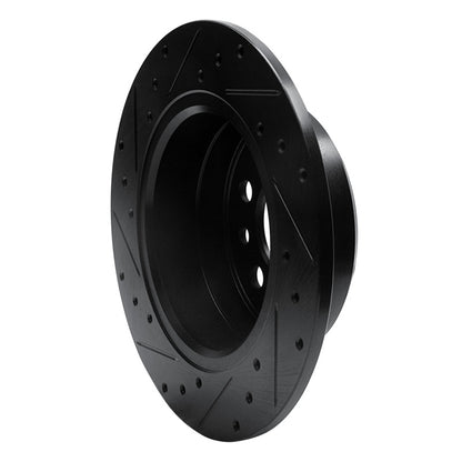 R1 Concepts R1 74-95 Volvo 244 Rear Right Drilled & Slotted Black Brake Rotor