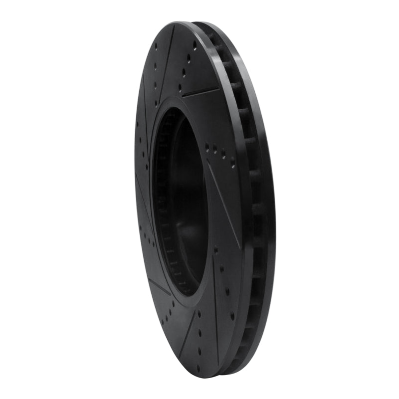 R1 Concepts R1 13-20 BMW 440I Coupe Front Right Drilled & Slotted Black Brake Rotor