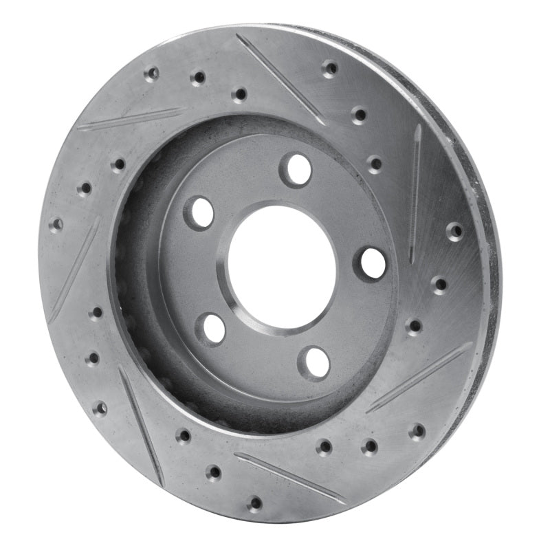 R1 Concepts R1 85-89 Dodge SHADOW Front Left Drilled & Slotted Silver Brake Rotor