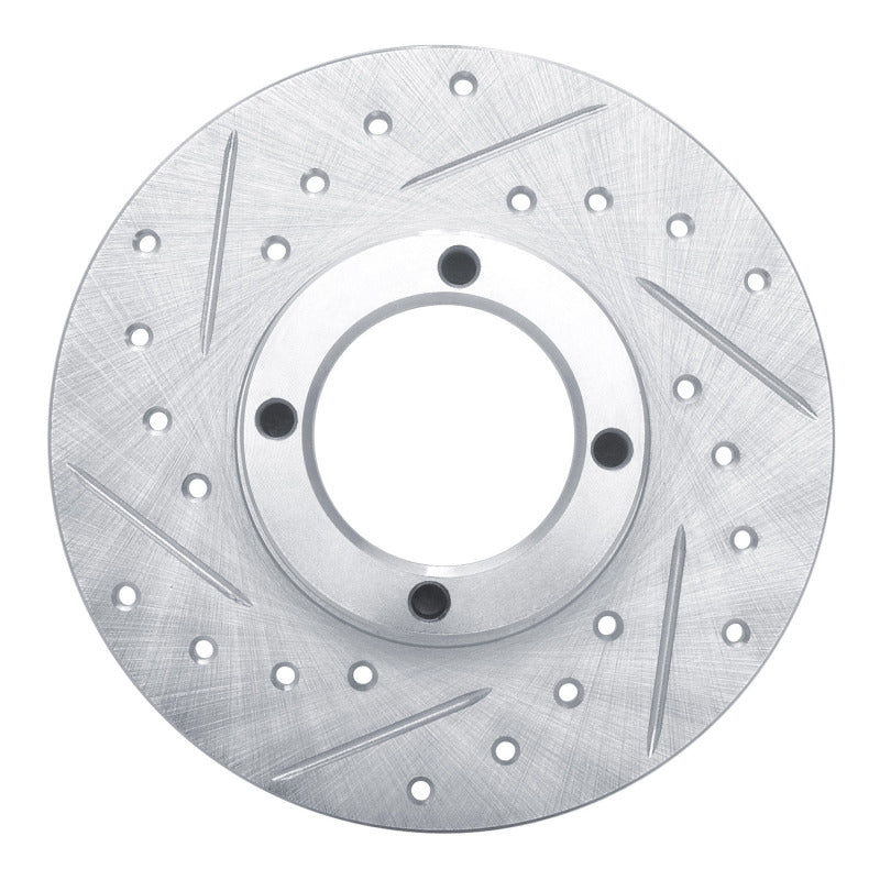 R1 Concepts R1 63-79 Austin Healey Sprite Front Left Drilled & Slotted Silver Brake Rotor