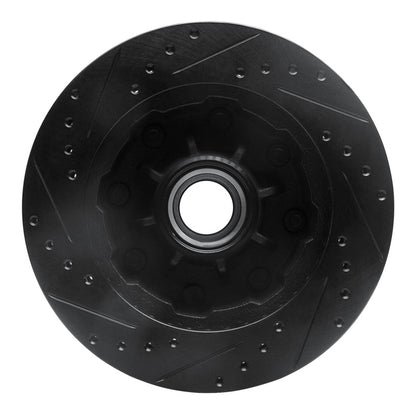 R1 Concepts R1 71-95 Chevrolet C20 Pickup Front Right Drilled & Slotted Black Brake Rotor