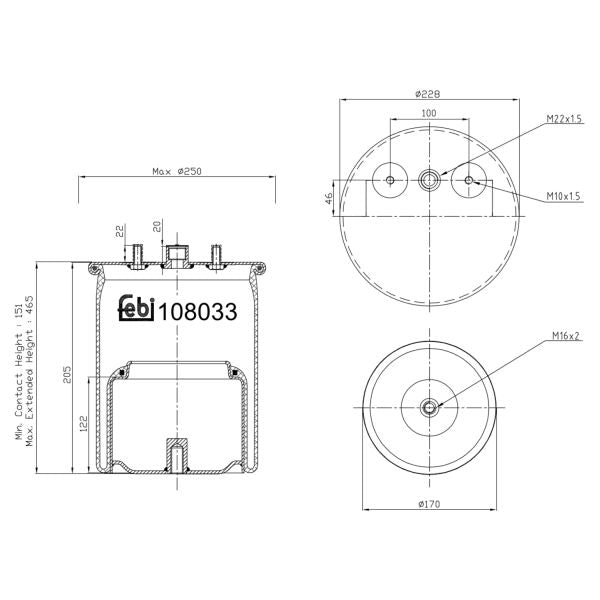 FEBI FE108033 Air Suspension Bellow