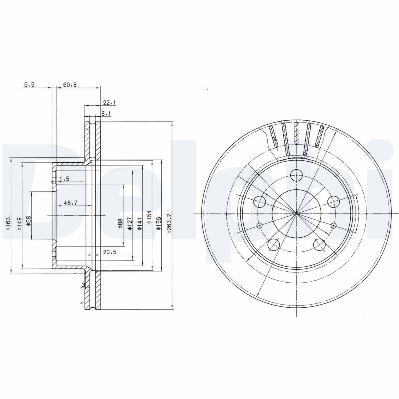 DELPHI BG2207 Brake Disc .