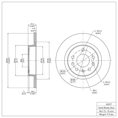 DFC 03-11 Cadillac BLS (Mexico) Rear GeoSPEC Coated Rotor