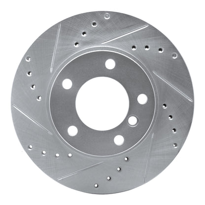 R1 Concepts R1 91-06 BMW 323I Front Left Drilled & Slotted Silver Brake Rotor