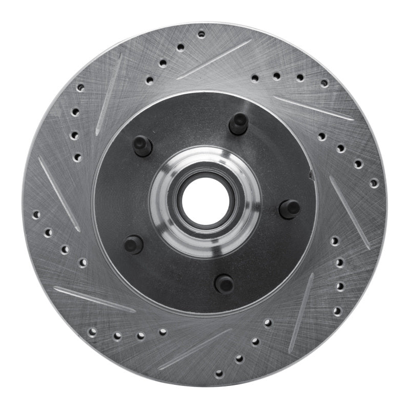 R1 Concepts R1 00-04 Ford F-150 RWD Front Left Drilled & Slotted Silver Brake Rotor