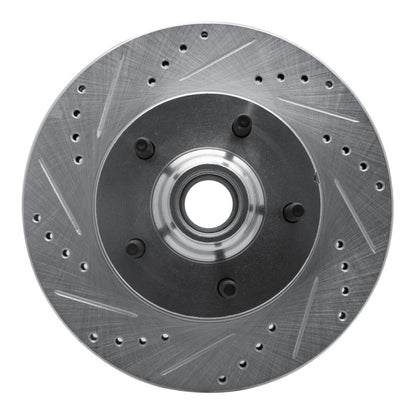 R1 Concepts R1 00-04 Ford F-150 RWD Front Left Drilled & Slotted Silver Brake Rotor