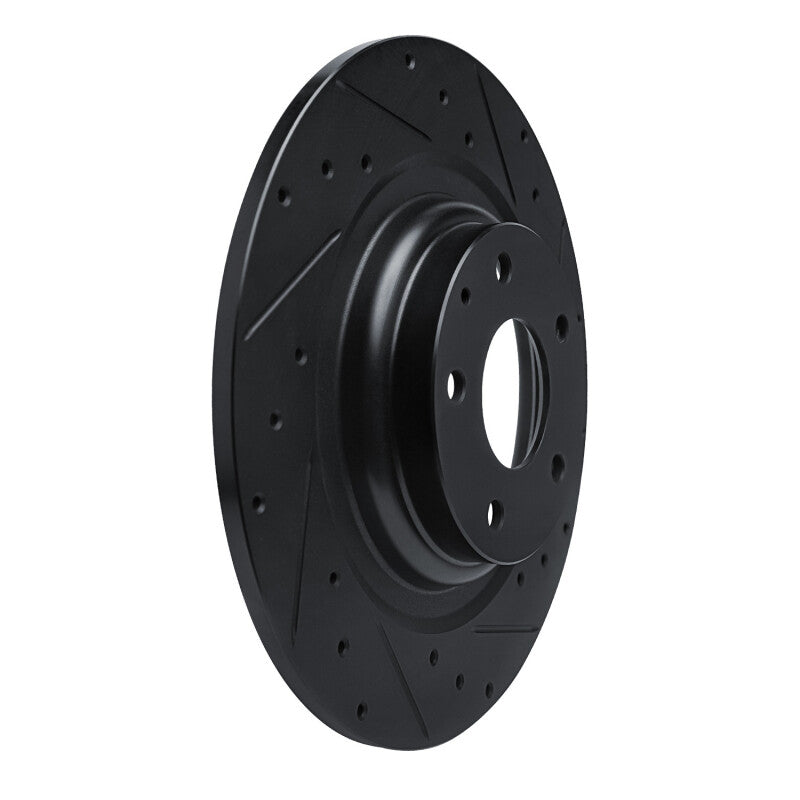 R1 Concepts R1 16-23 Mazda CX-9 Rear Right Drilled & Slotted Black Brake Rotor
