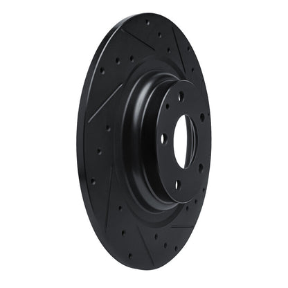 R1 Concepts R1 16-23 Mazda CX-9 Rear Right Drilled & Slotted Black Brake Rotor