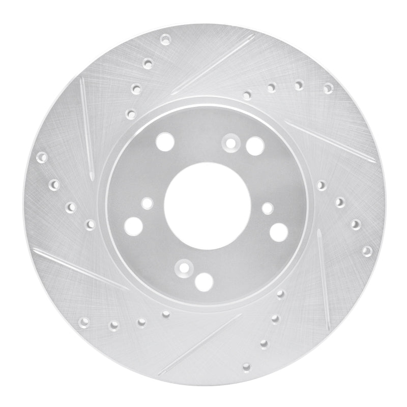 R1 Concepts R1 98-22 Acura CSX Front Left Drilled & Slotted Silver Brake Rotor