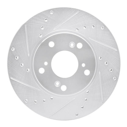 R1 Concepts R1 98-22 Acura CSX Front Left Drilled & Slotted Silver Brake Rotor