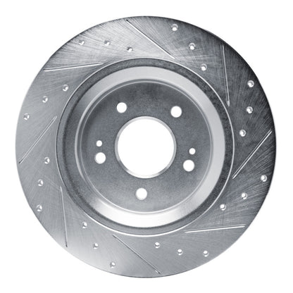 R1 Concepts R1 21-25 Hyundai SANTA FE Rear Left Drilled & Slotted Silver Brake Rotor