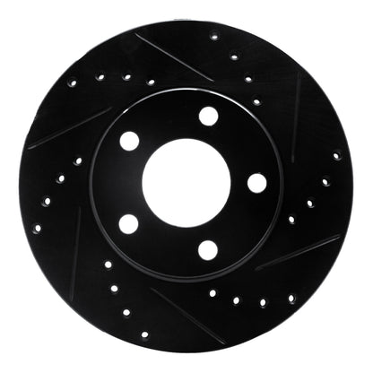 R1 Concepts R1 94-04 Ford Mustang Front Right Drilled & Slotted Black Brake Rotor