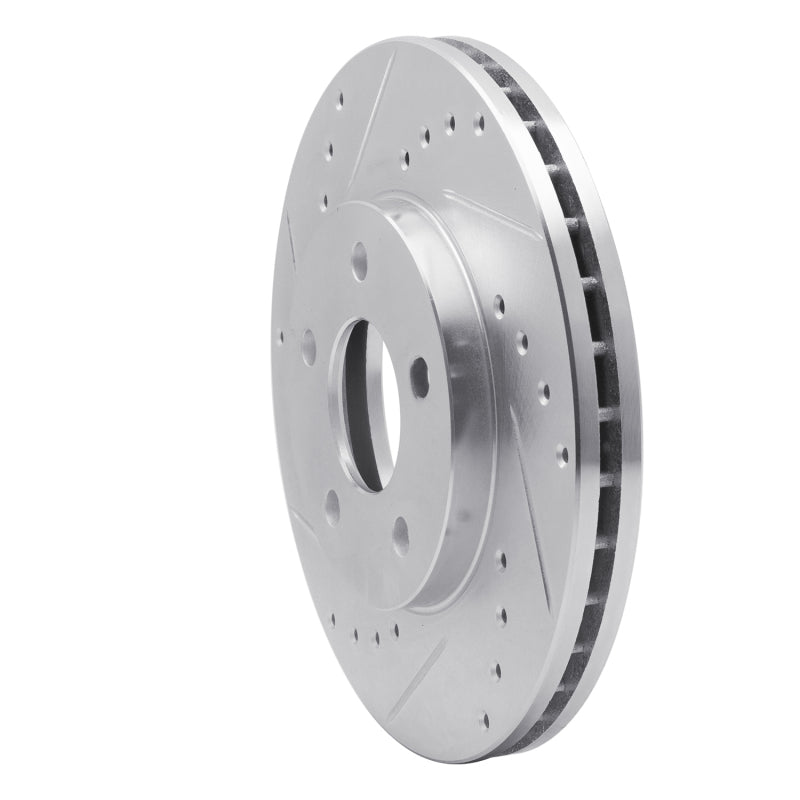 R1 Concepts R1 04-08 Chevrolet Malibu Front Left Drilled & Slotted Silver Brake Rotor