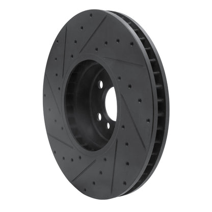 R1 Concepts R1 16-25 BMW 230I xDrive Right Front Drilled & Slotted Black Brake Rotor