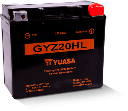 Yuasa Battery Yuasa GYZ20HL High Performance Maintenance Free AGM 12-Volt Battery