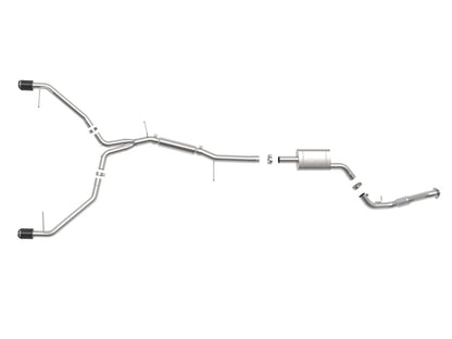 aFe 17-19 Audi A4 (B9) MACH Force-Xp 3in to 2.5in 304 SS Cat-Back Exhaust System-Dual Carbon Tips
