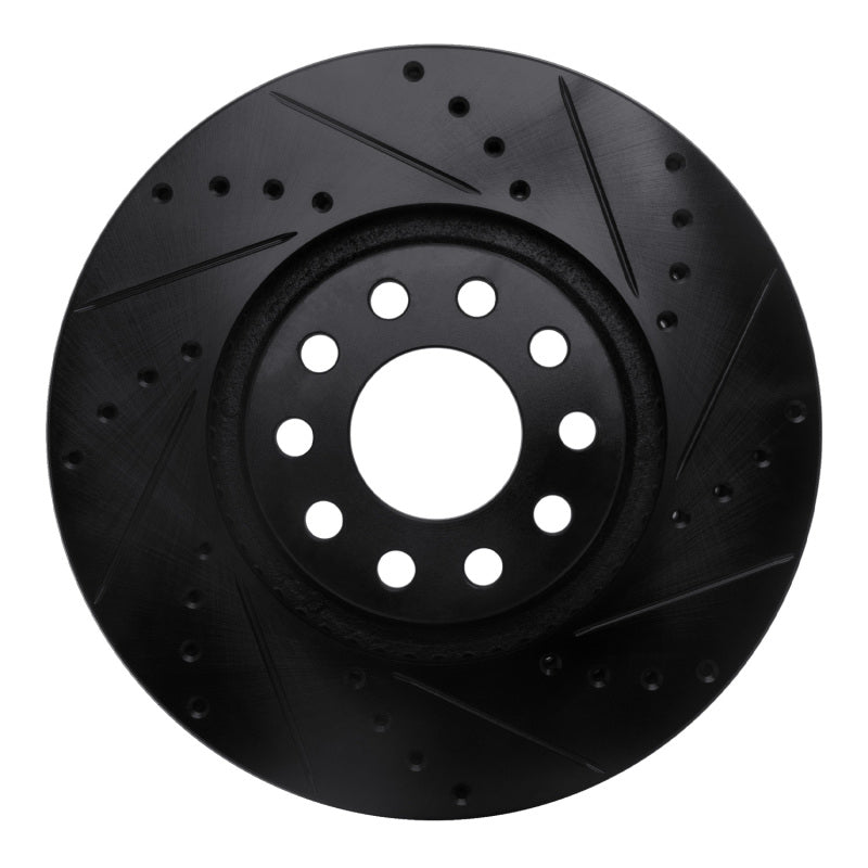 R1 Concepts R1 02-05 Volkswagen Passat (USA/Canada) Front Right Drilled & Slotted Black Brake Rotor