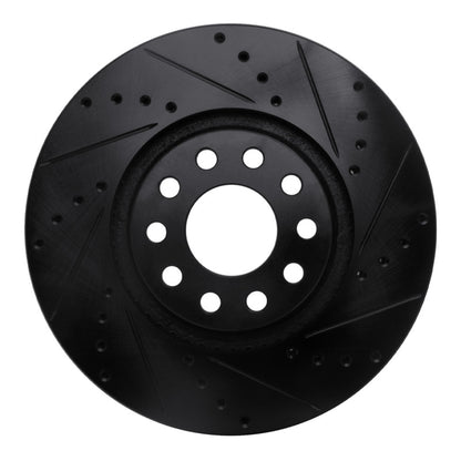 R1 Concepts R1 02-05 Volkswagen Passat (USA/Canada) Front Right Drilled & Slotted Black Brake Rotor