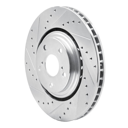 R1 Concepts R1 08-21 Lexus NX200T Front Left Drilled & Slotted Silver Brake Rotor