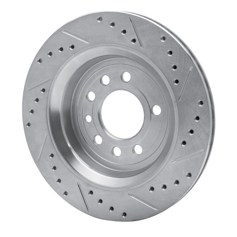 R1 Concepts R1 2008-2011 Saab 9-3X Rear Left Drilled & Slotted Silver Brake Rotor