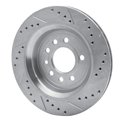 R1 Concepts R1 2008-2011 Saab 9-3X Rear Left Drilled & Slotted Silver Brake Rotor