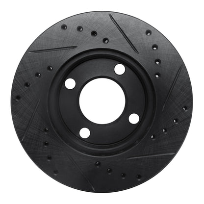 R1 Concepts R1 84-87 Audi 4000 Quattro Front Left Drilled & Slotted Black Brake Rotor