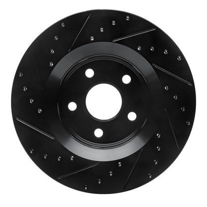 R1 Concepts R1 11-25 Dodge Durango Front Right Drilled & Slotted Black Brake Rotor
