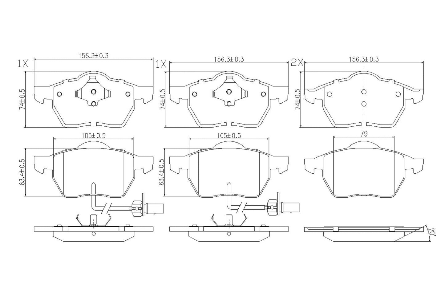 BOGAP A8210162 Brake Pad Set, Disc Brake