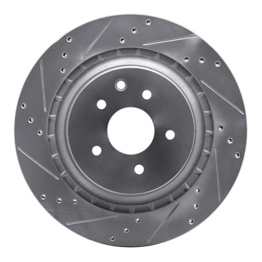 R1 Concepts R1 09-20 Nissan 370Z Rear Left Drilled & Slotted Silver Brake Rotor