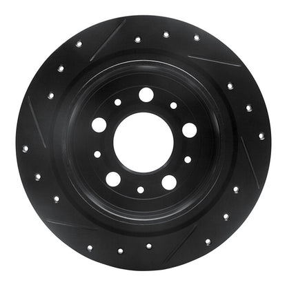 R1 Concepts R1 97-98 Volvo V90 Rear Right Drilled & Slotted Black Brake Rotor