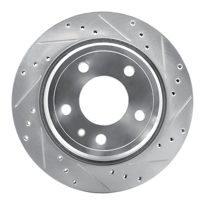R1 Concepts R1 88-94 BMW 750IL Rear Right Drilled & Slotted Silver Brake Rotor