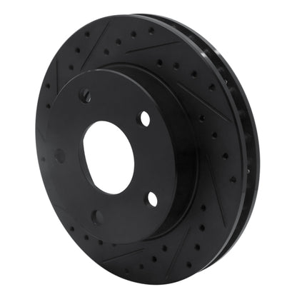R1 Concepts R1 94-99 Dodge Ramcharger (Mexico) Front Left Drilled & Slotted Black Brake Rotor