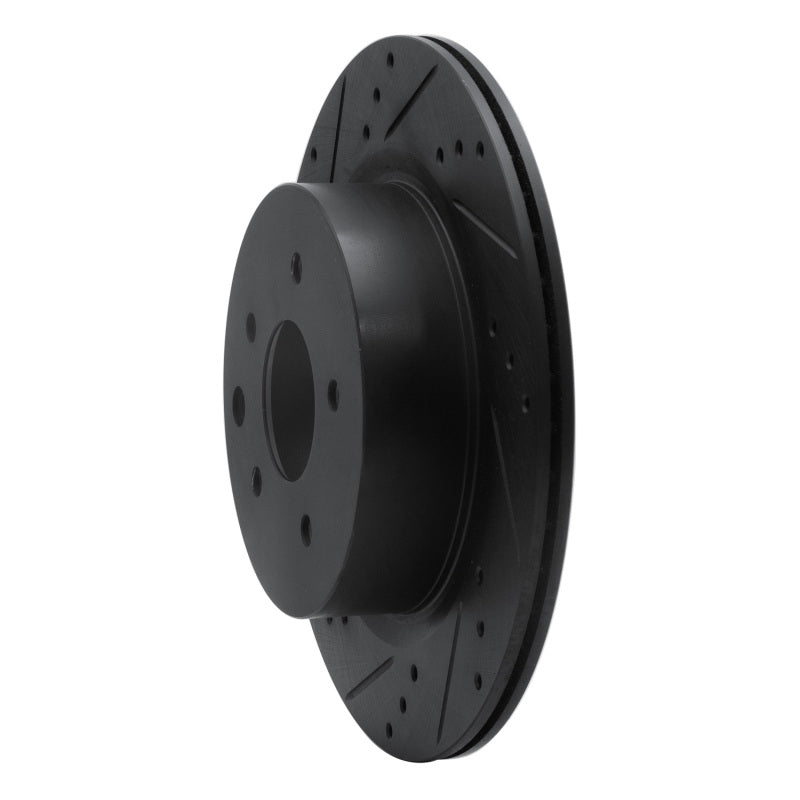 R1 Concepts R1 05-25 Infiniti EX37 Rear Left Drilled & Slotted Black Brake Rotor