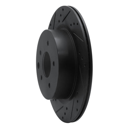 R1 Concepts R1 05-25 Infiniti EX37 Rear Left Drilled & Slotted Black Brake Rotor